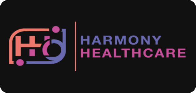 Harmony Healthcare logo with abstract design