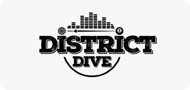 District Dive logo with sound bars