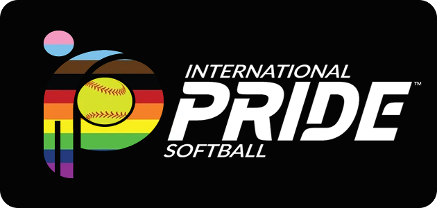 Pride-themed softball logo design